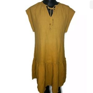 Anthropologie Saturday Sunday gauze dress gold